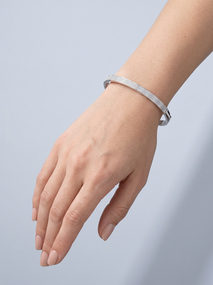 Divara Nadia Bangle, sterling silver 925 cubic zirconia bracelet