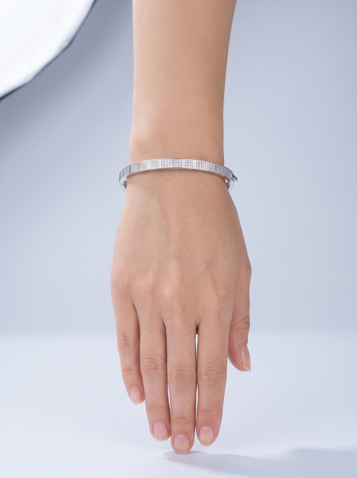Divara Nadia Bangle, sterling silver 925 cubic zirconia bracelet