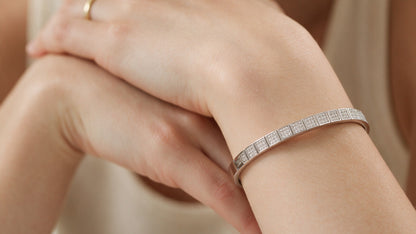 Divara Nadia Bangle, sterling silver 925 cubic zirconia bracelet
