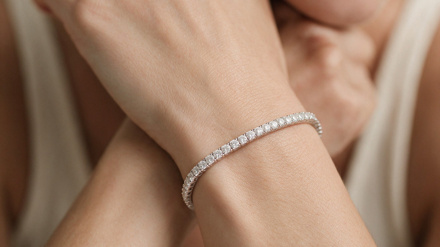 Divara Oriana Tennis Bracelet, sterling silver 925 cubic zirconia bracelet