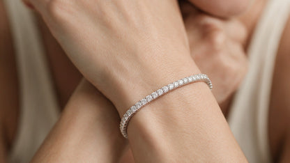 Divara Oriana Tennis Bracelet, sterling silver 925 cubic zirconia bracelet