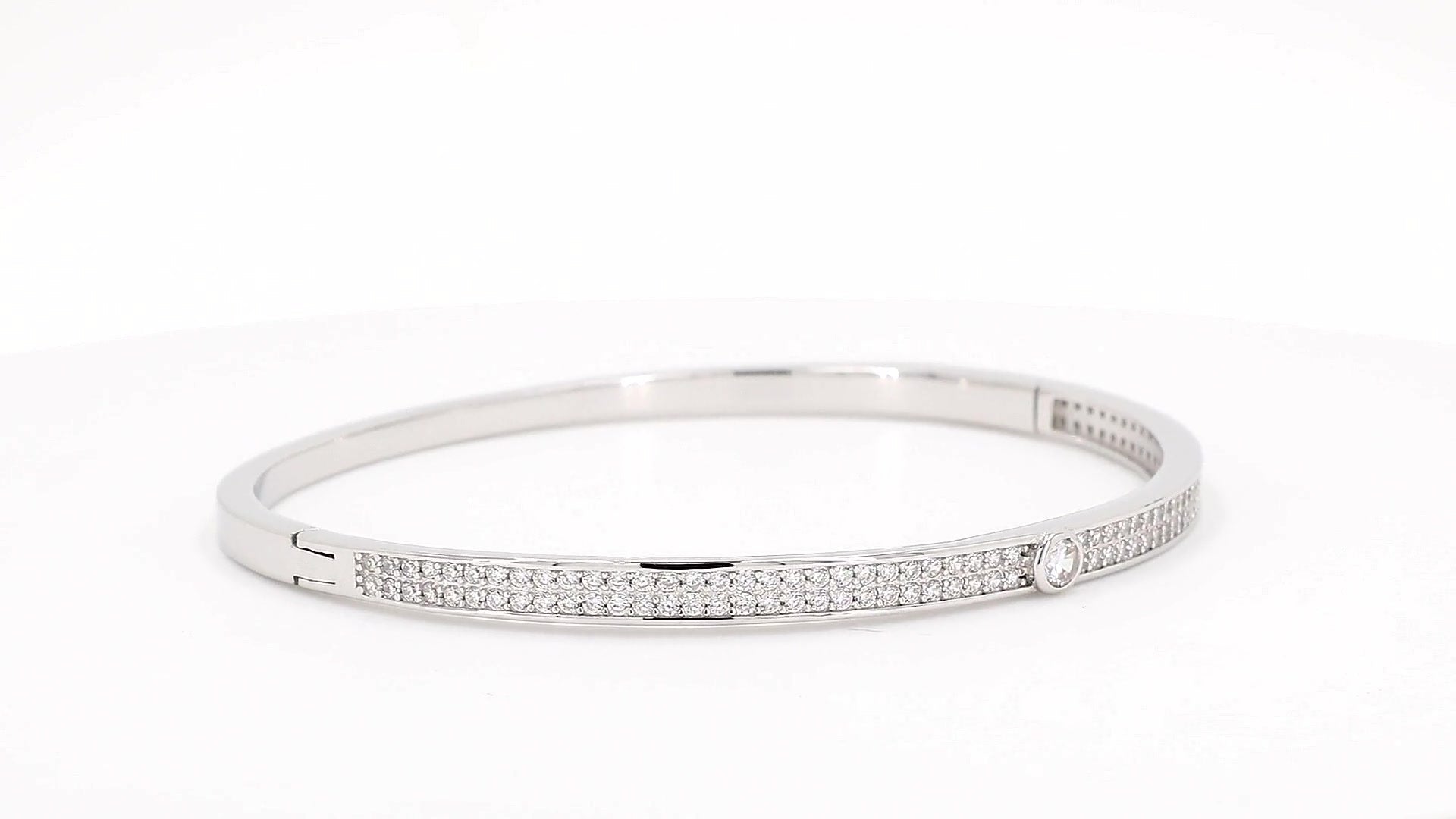 Divara Petra Bangle, sterling silver 925 cubic zirconia bracelet