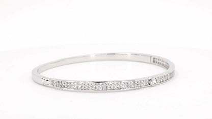 Divara Petra Bangle, sterling silver 925 cubic zirconia bracelet