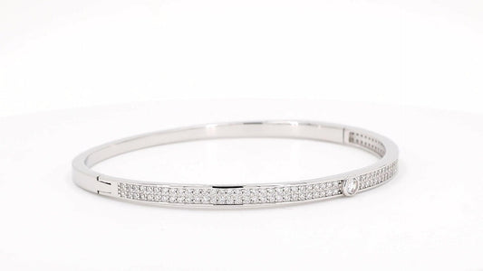 Divara Petra Bangle, sterling silver 925 cubic zirconia bracelet