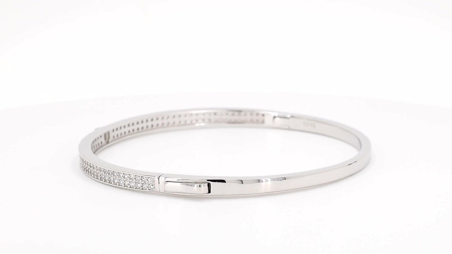 Divara Petra Bangle, sterling silver 925 cubic zirconia bracelet