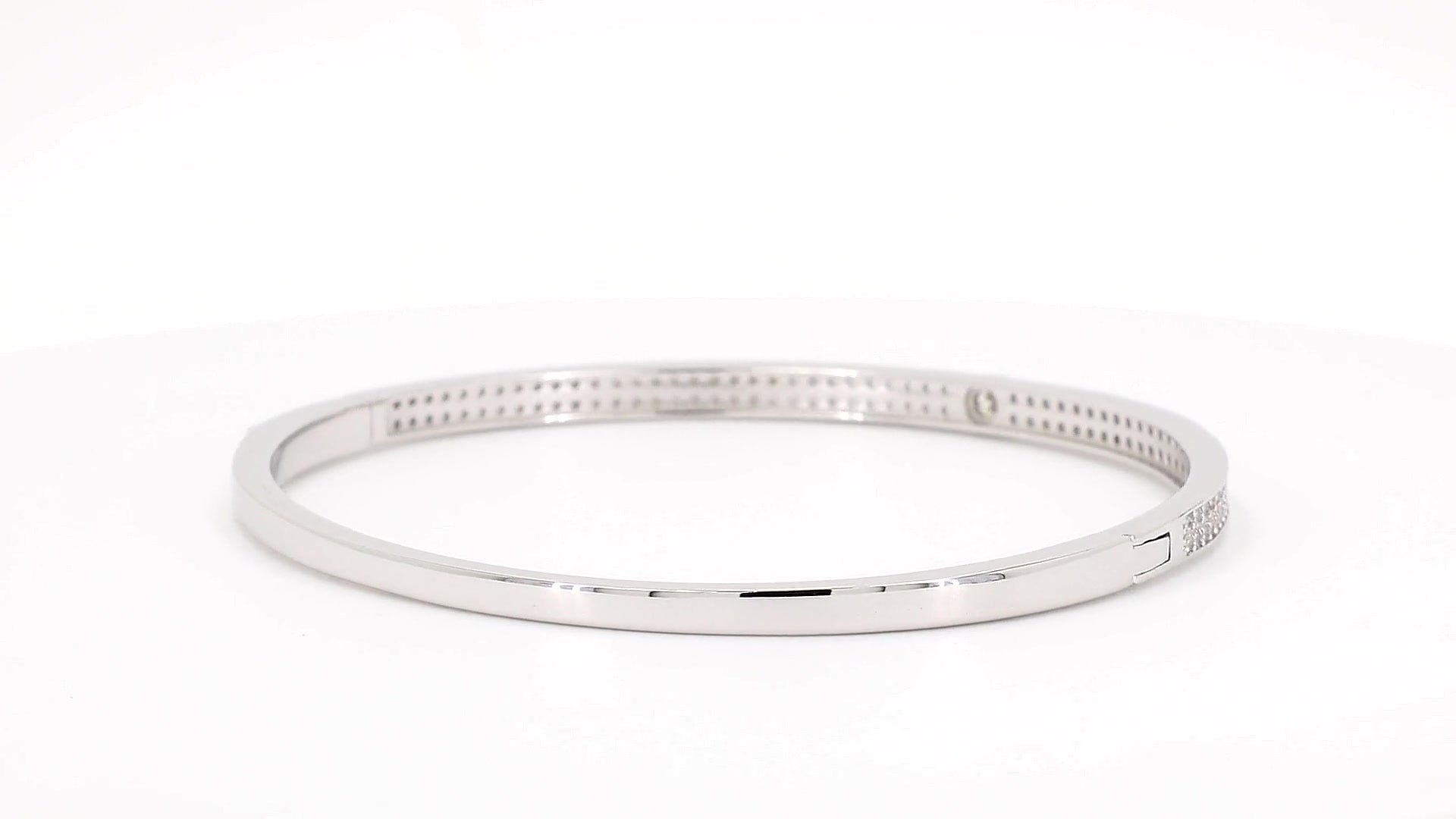 Divara Petra Bangle, sterling silver 925 cubic zirconia bracelet