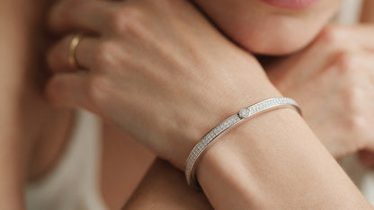 Divara Petra Bangle, sterling silver 925 cubic zirconia bracelet