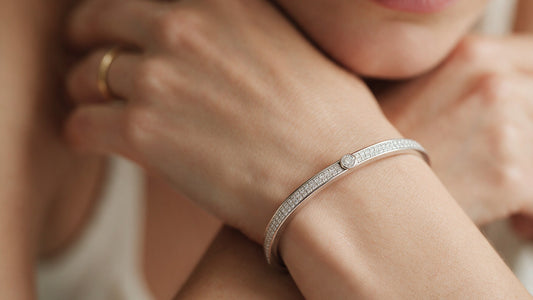 Divara Petra Bangle, sterling silver 925 cubic zirconia bracelet