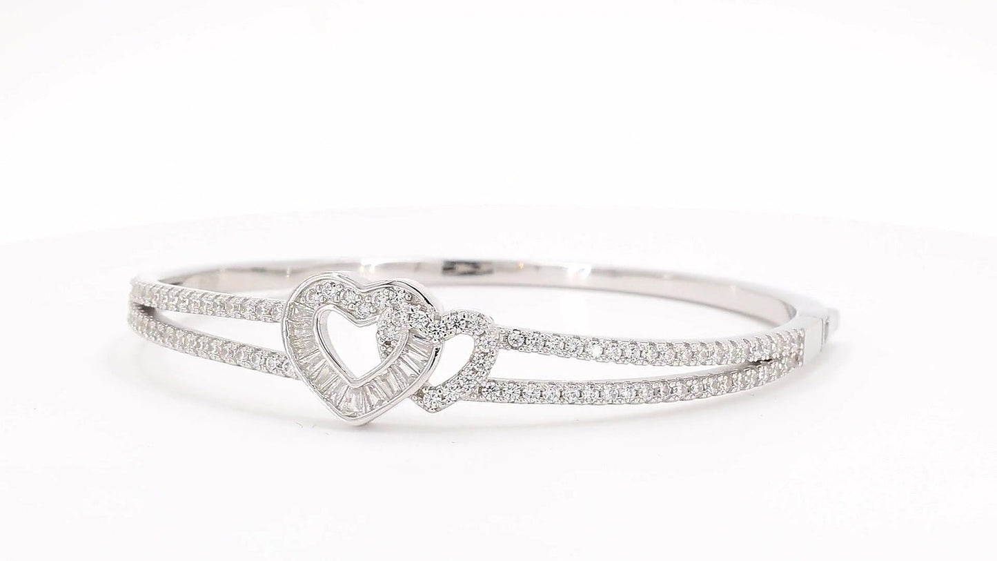 Divara Romy Bangle, sterling silver 925 cubic zirconia bracelet