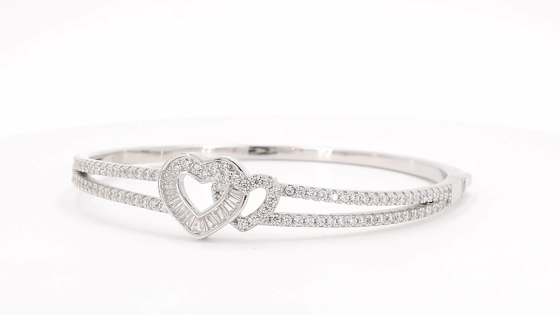 Divara Romy Bangle, sterling silver 925 cubic zirconia bracelet