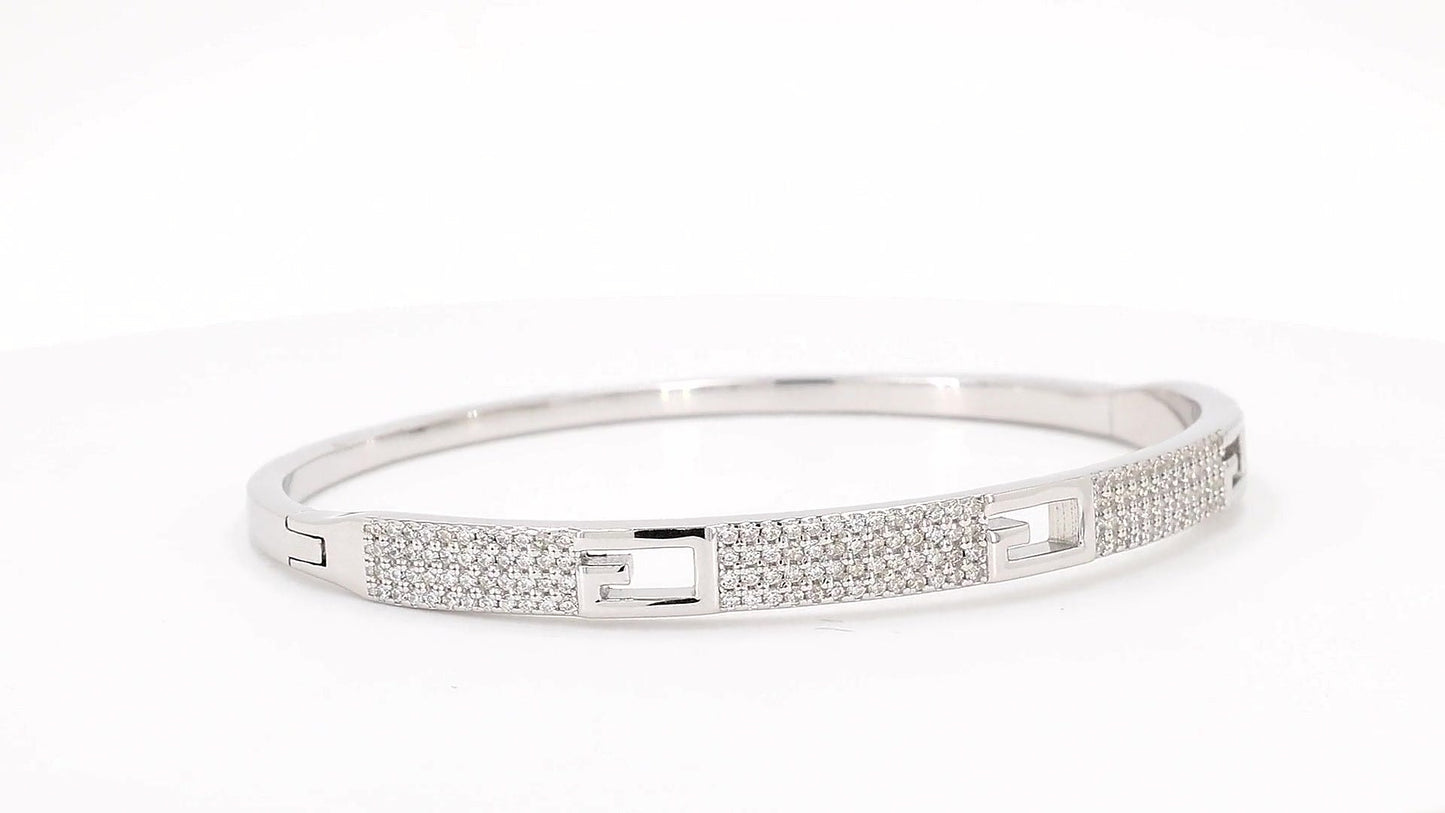 Divara Sylvie Bangle, sterling silver 925 cubic zirconia bracelet