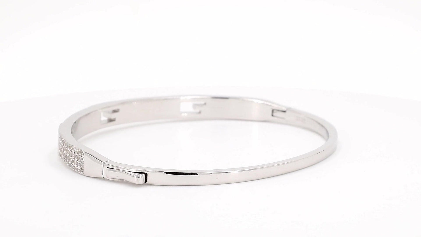 Divara Sylvie Bangle, sterling silver 925 cubic zirconia bracelet