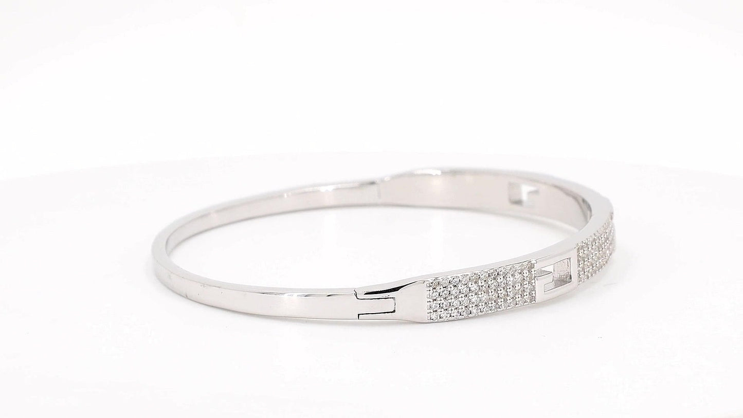 Divara Sylvie Bangle, sterling silver 925 cubic zirconia bracelet