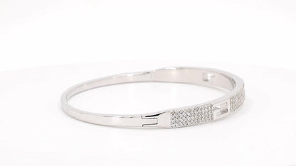 Divara Sylvie Bangle, sterling silver 925 cubic zirconia bracelet