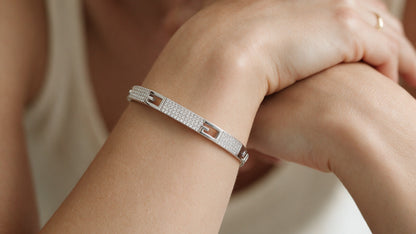 Divara Sylvie Bangle, sterling silver 925 cubic zirconia bracelet