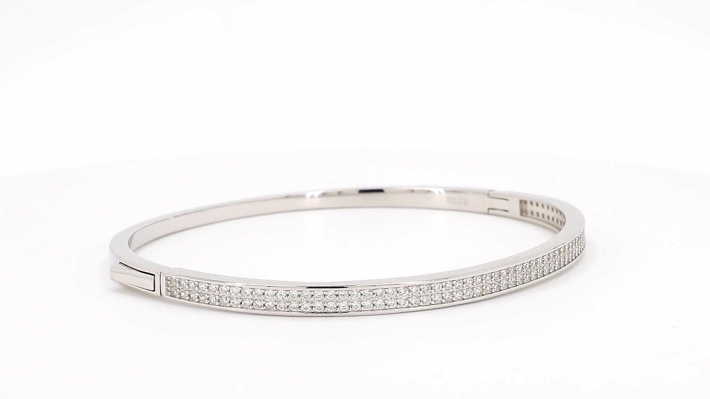 Divara Ursula Bangle, sterling silver 925 cubic zirconia bracelet
