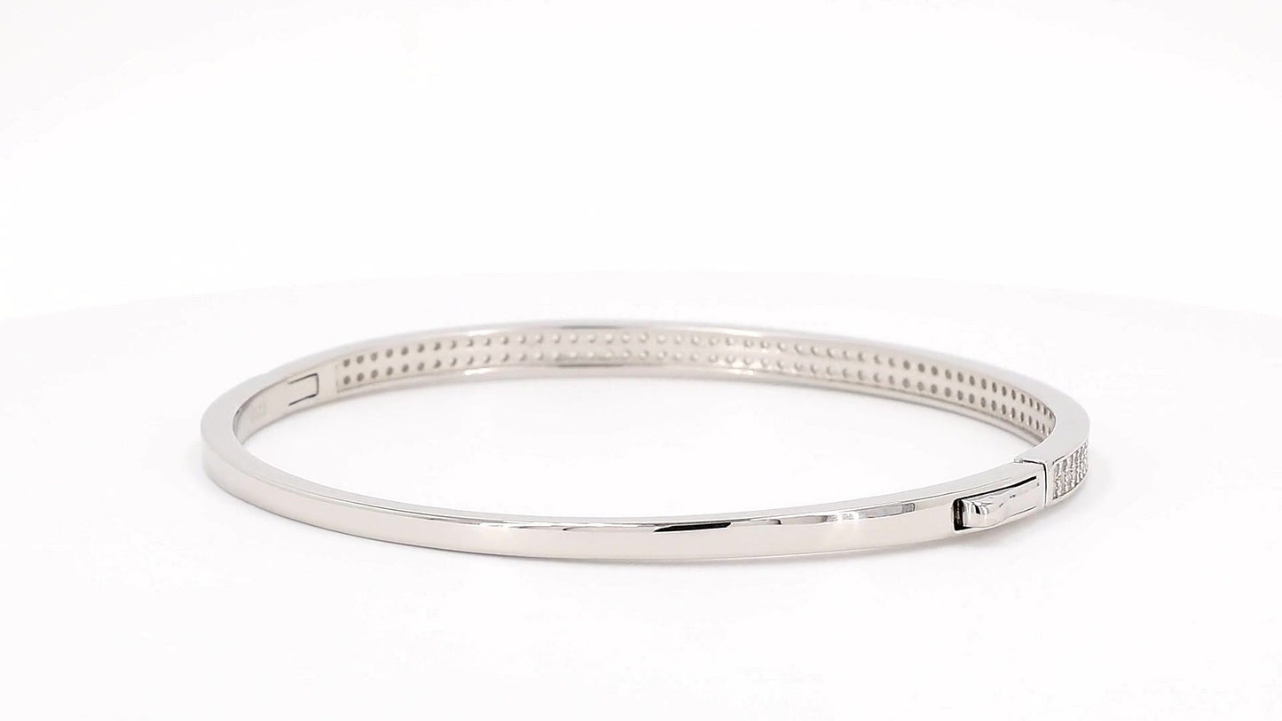 Divara Ursula Bangle, sterling silver 925 cubic zirconia bracelet