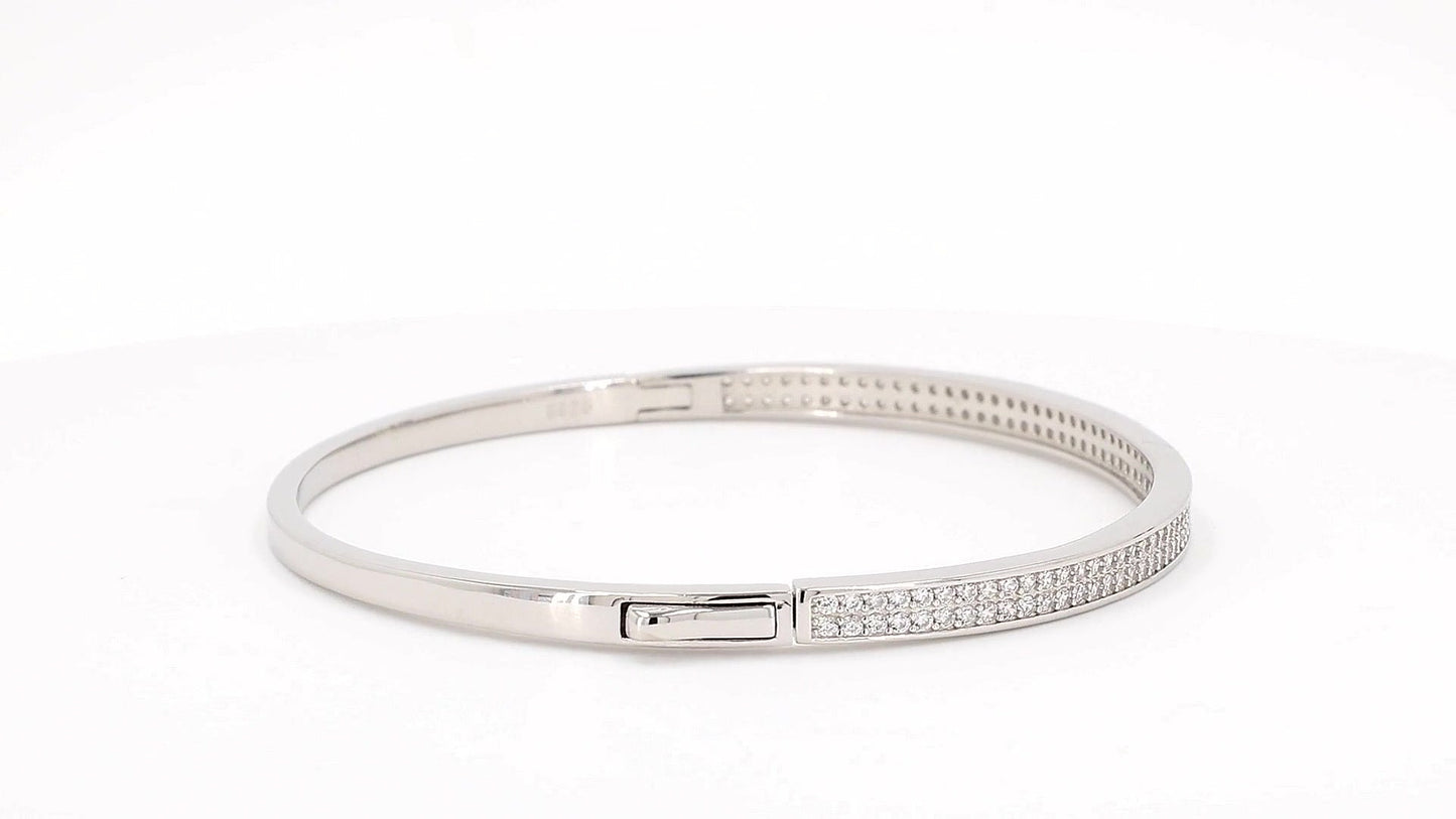 Divara Ursula Bangle, sterling silver 925 cubic zirconia bracelet