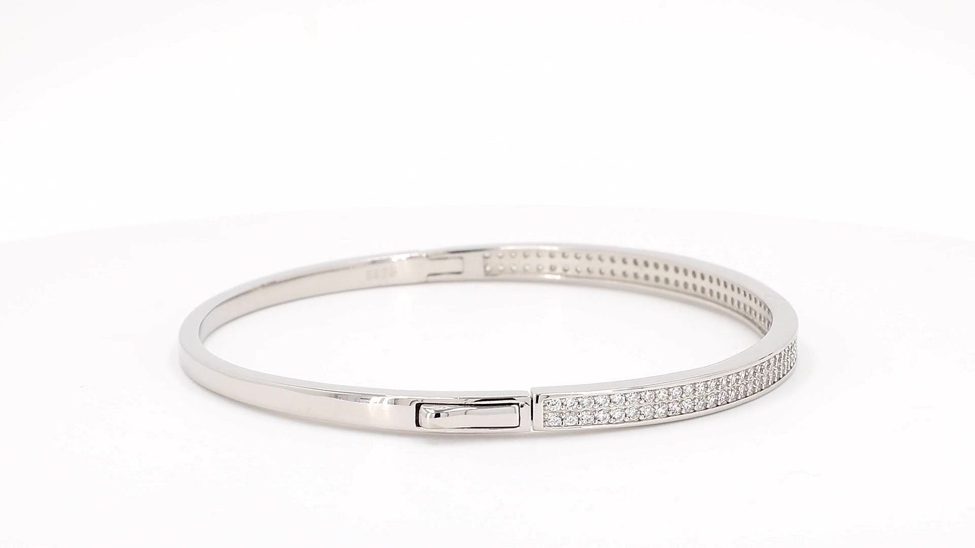 Divara Ursula Bangle, sterling silver 925 cubic zirconia bracelet