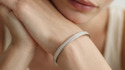 Divara Ursula Bangle, sterling silver 925 cubic zirconia bracelet