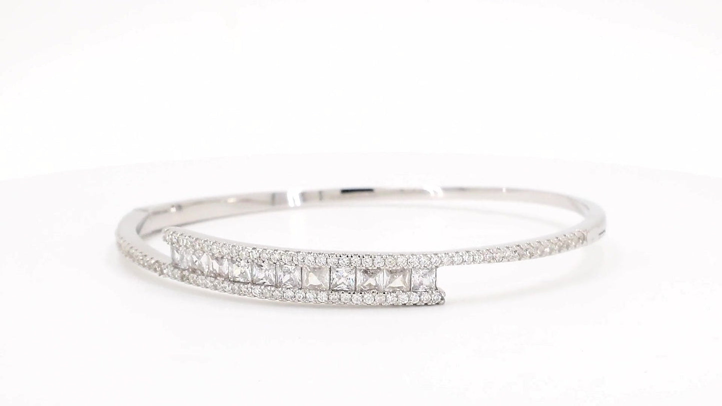 Divara Valentina Bangle, sterling silver 925 cubic zirconia bracelet