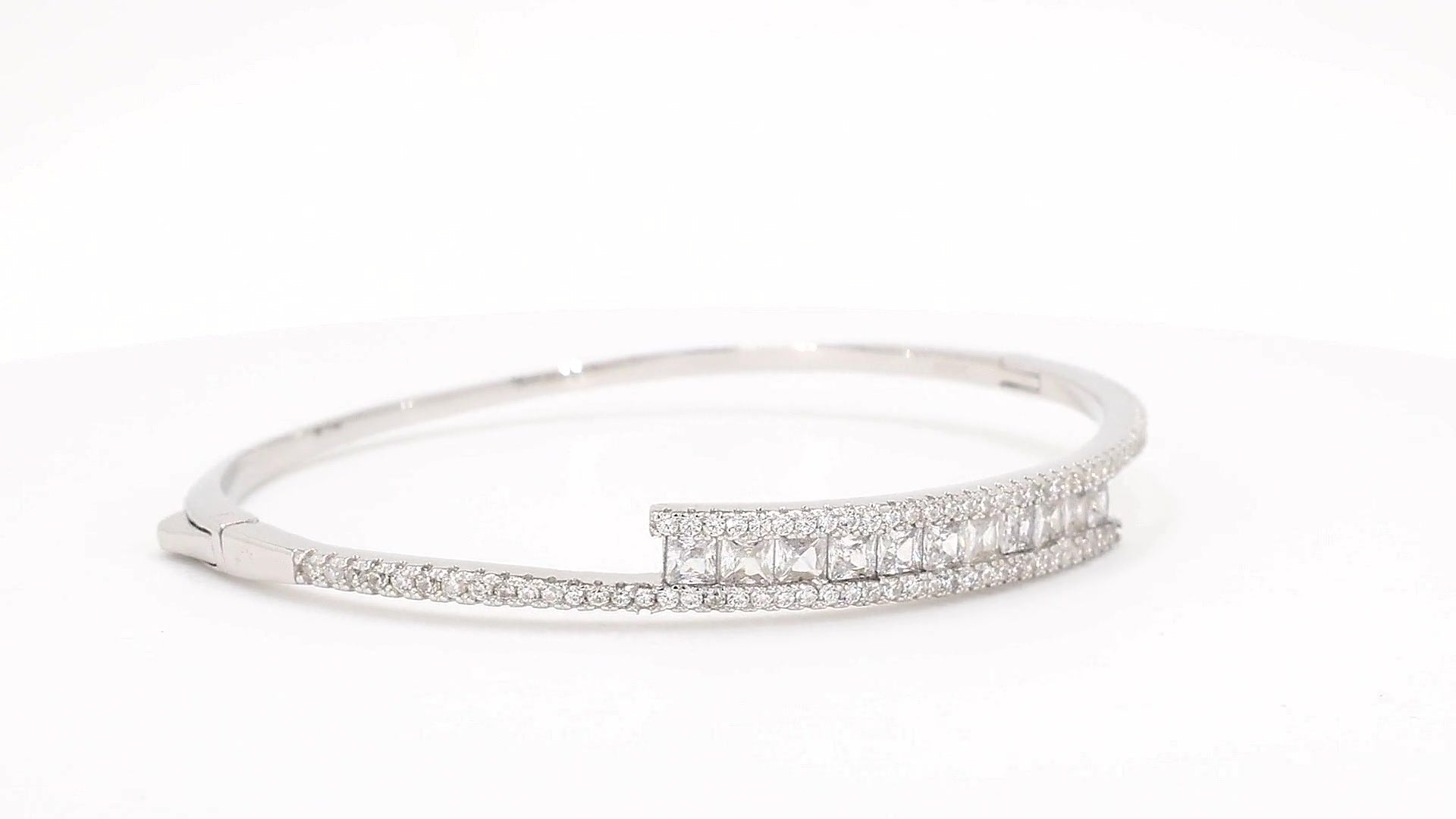 Divara Valentina Bangle, sterling silver 925 cubic zirconia bracelet