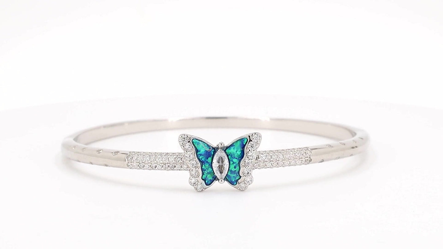 Divara Wren Bangle, sterling silver 925 cubic zirconia bracelet