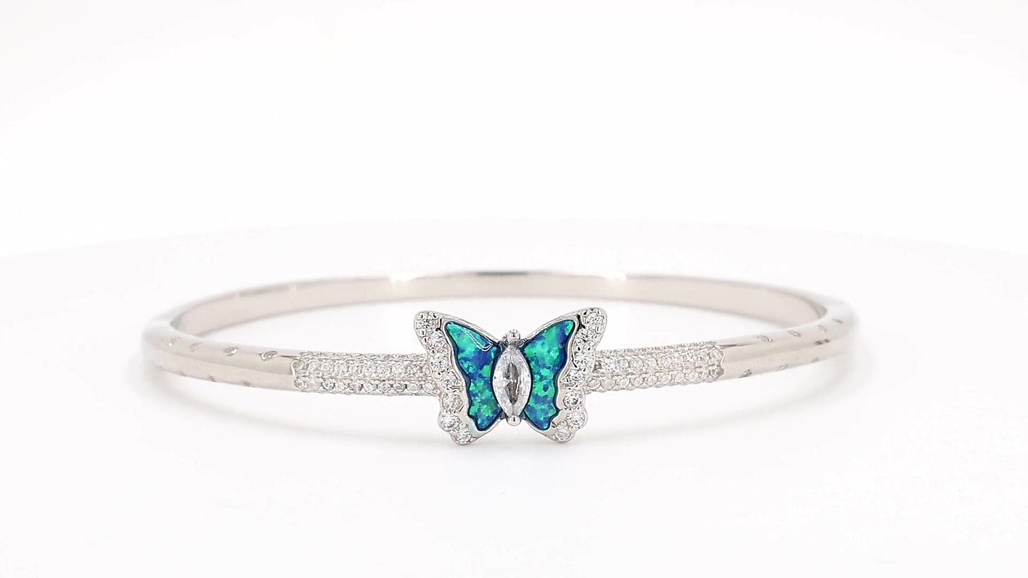Divara Wren Bangle, sterling silver 925 cubic zirconia bracelet