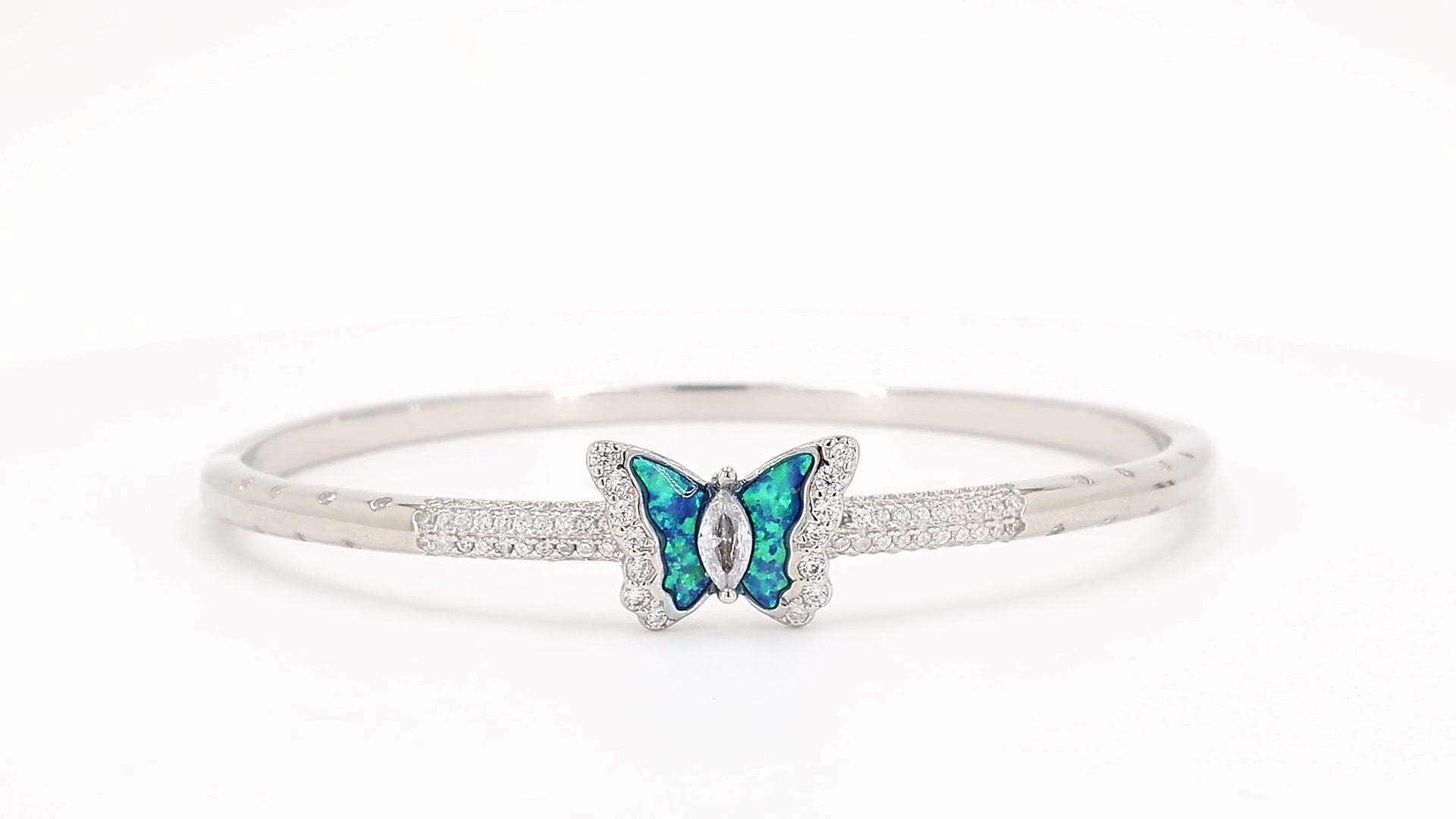 Divara Wren Bangle, sterling silver 925 cubic zirconia bracelet