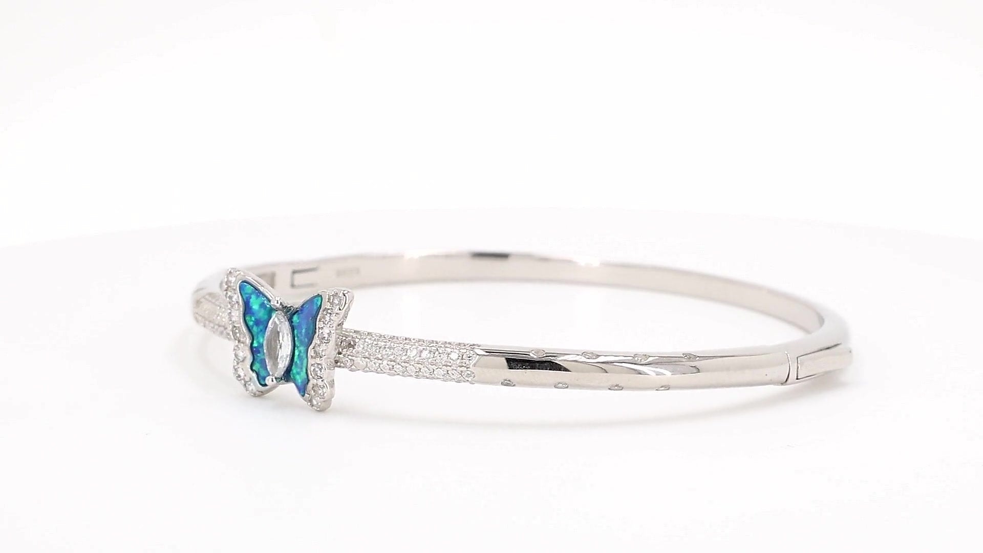 Divara Wren Bangle, sterling silver 925 cubic zirconia bracelet