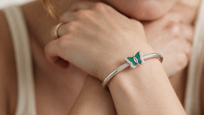 Divara Wren Bangle, sterling silver 925 cubic zirconia bracelet
