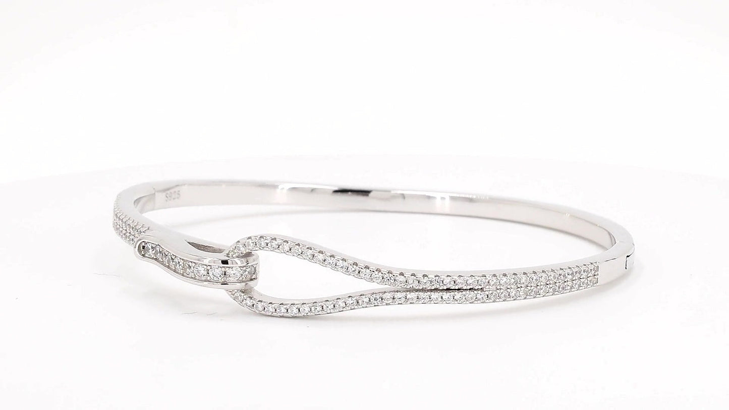 Divara Aurelie Bangle, sterling silver 925 cubic zirconia bracelet