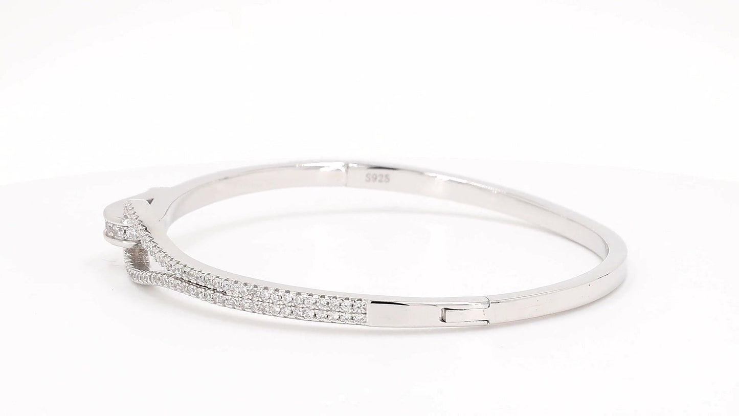 Divara Aurelie Bangle, sterling silver 925 cubic zirconia bracelet