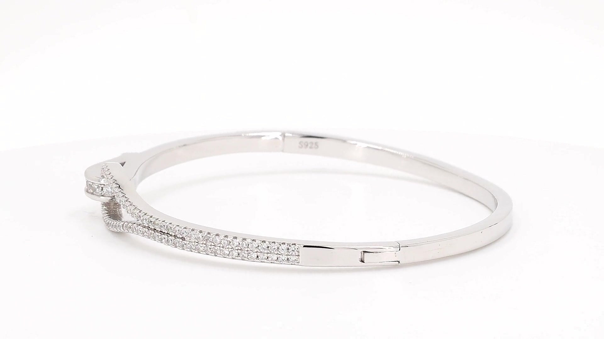 Divara Aurelie Bangle, sterling silver 925 cubic zirconia bracelet