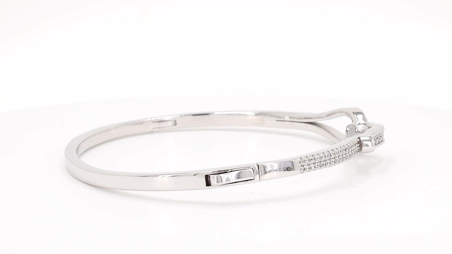 Divara Aurelie Bangle, sterling silver 925 cubic zirconia bracelet
