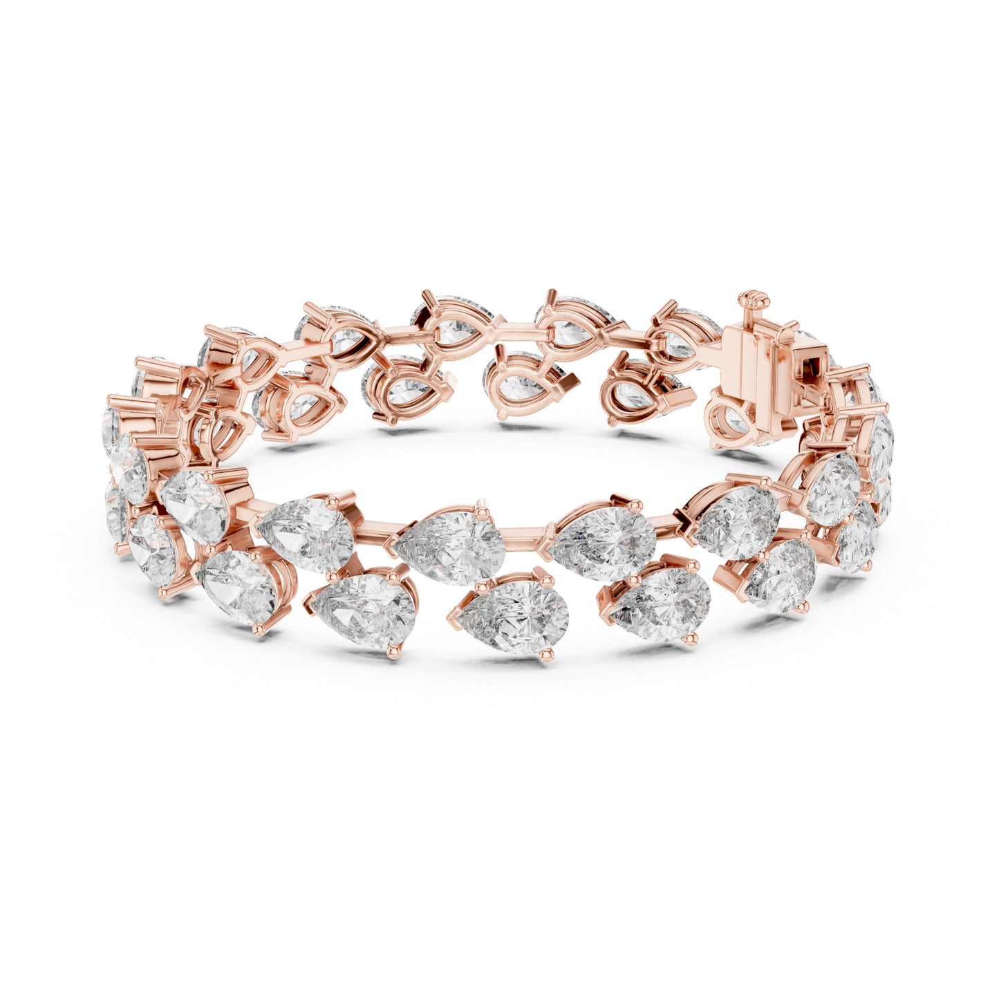 Aurora 25 Carat Pear Lab Grown Diamond Tennis Bracelet