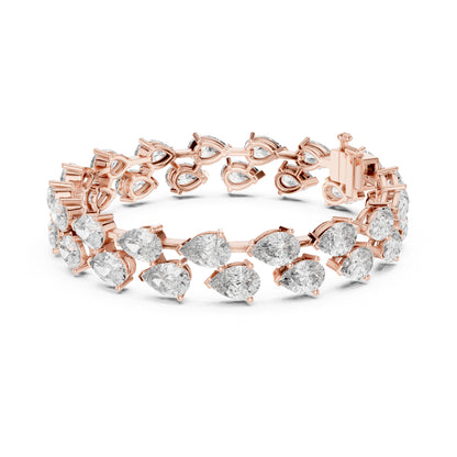 Aurora 25 Carat Pear Lab Grown Diamond Tennis Bracelet