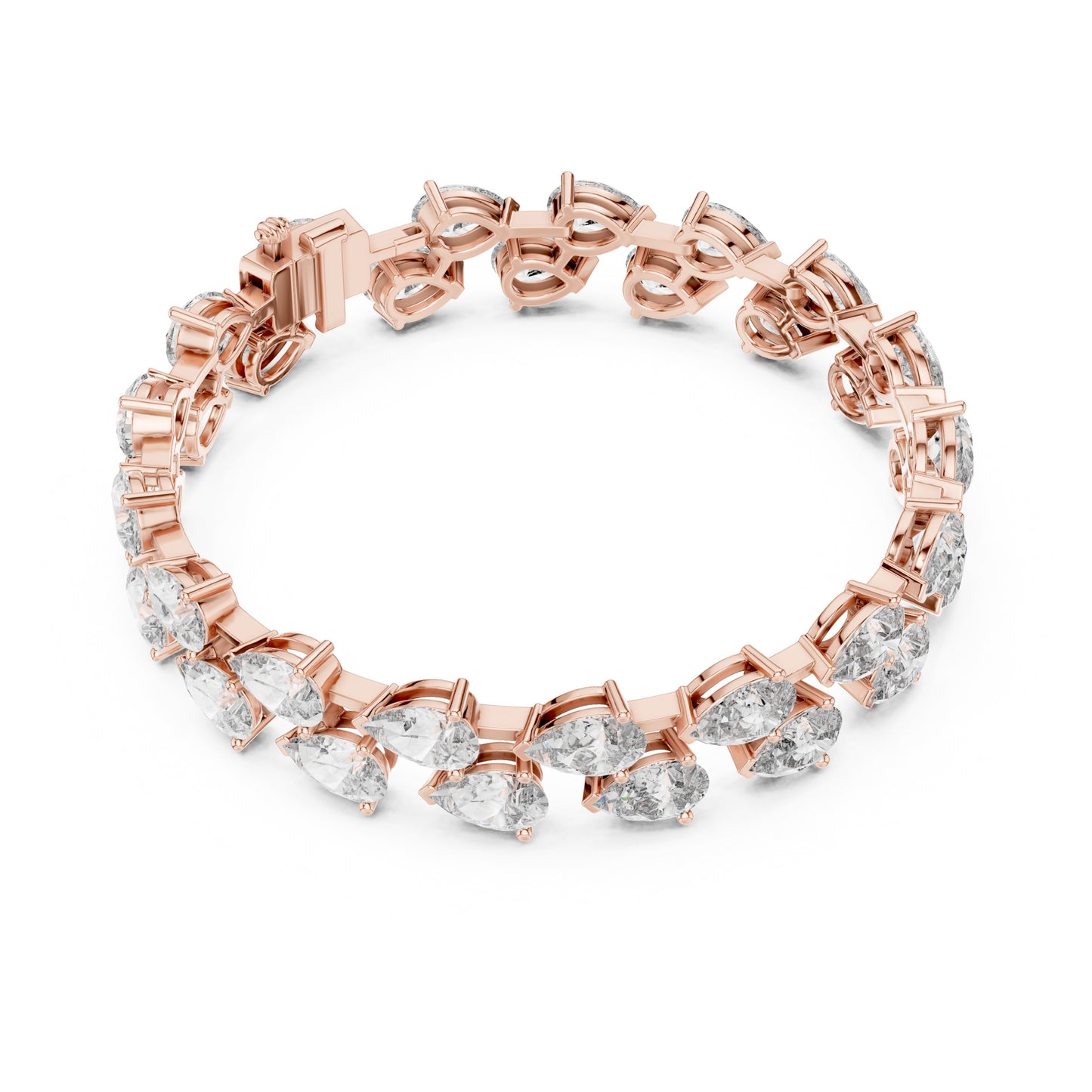 Aurora 25 Carat Pear Lab Grown Diamond Tennis Bracelet