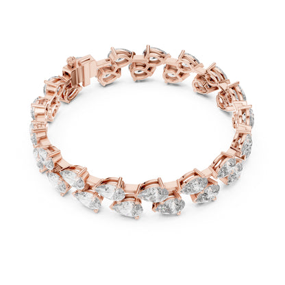 Aurora 25 Carat Pear Lab Grown Diamond Tennis Bracelet