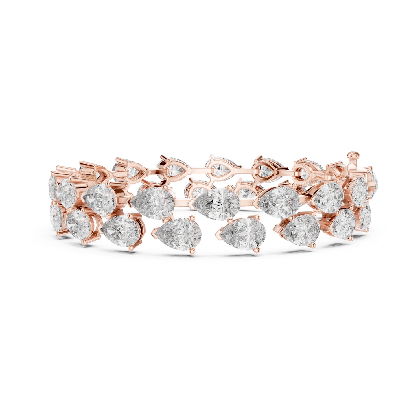 Aurora 25 Carat Pear Lab Grown Diamond Tennis Bracelet