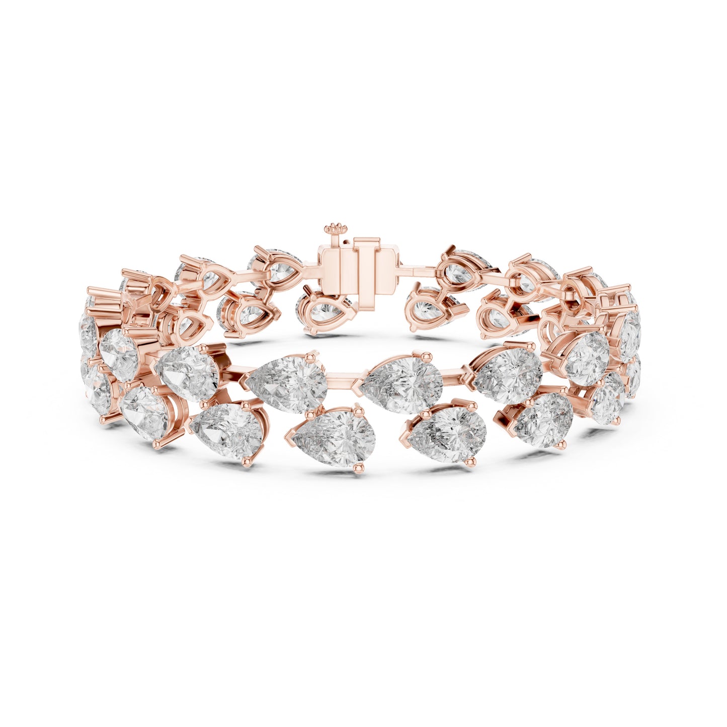 Aurora 25 Carat Pear Lab Grown Diamond Tennis Bracelet
