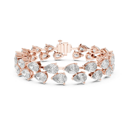 Aurora 25 Carat Pear Lab Grown Diamond Tennis Bracelet