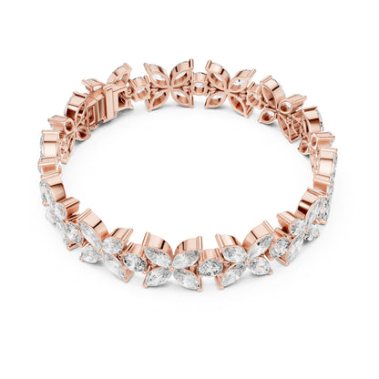 Flora 15 Carat Round Lab Grown Diamond Tennis Bracelet