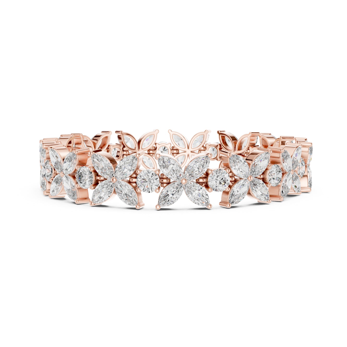 Flora 15 Carat Round Lab Grown Diamond Tennis Bracelet