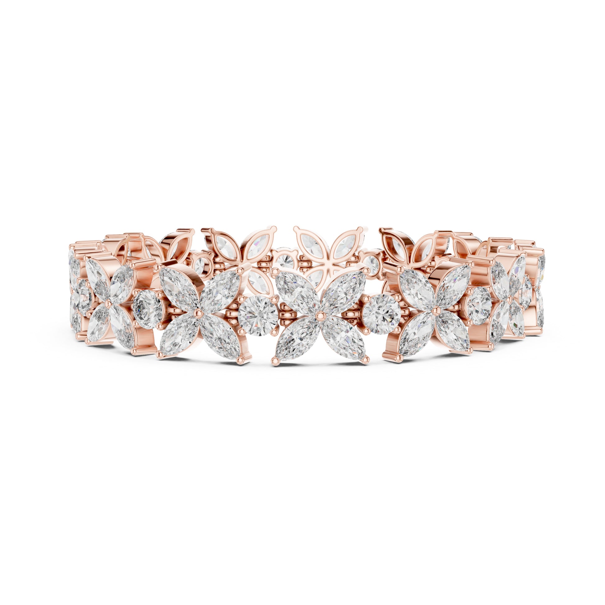 Flora 15 Carat Round Lab Grown Diamond Tennis Bracelet