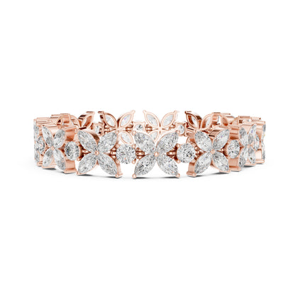 Flora 15 Carat Round Lab Grown Diamond Tennis Bracelet