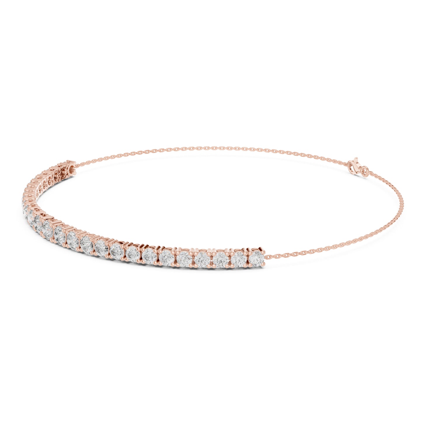 Aurora 8 Carat Round Lab Grown Diamond Chain Bracelet