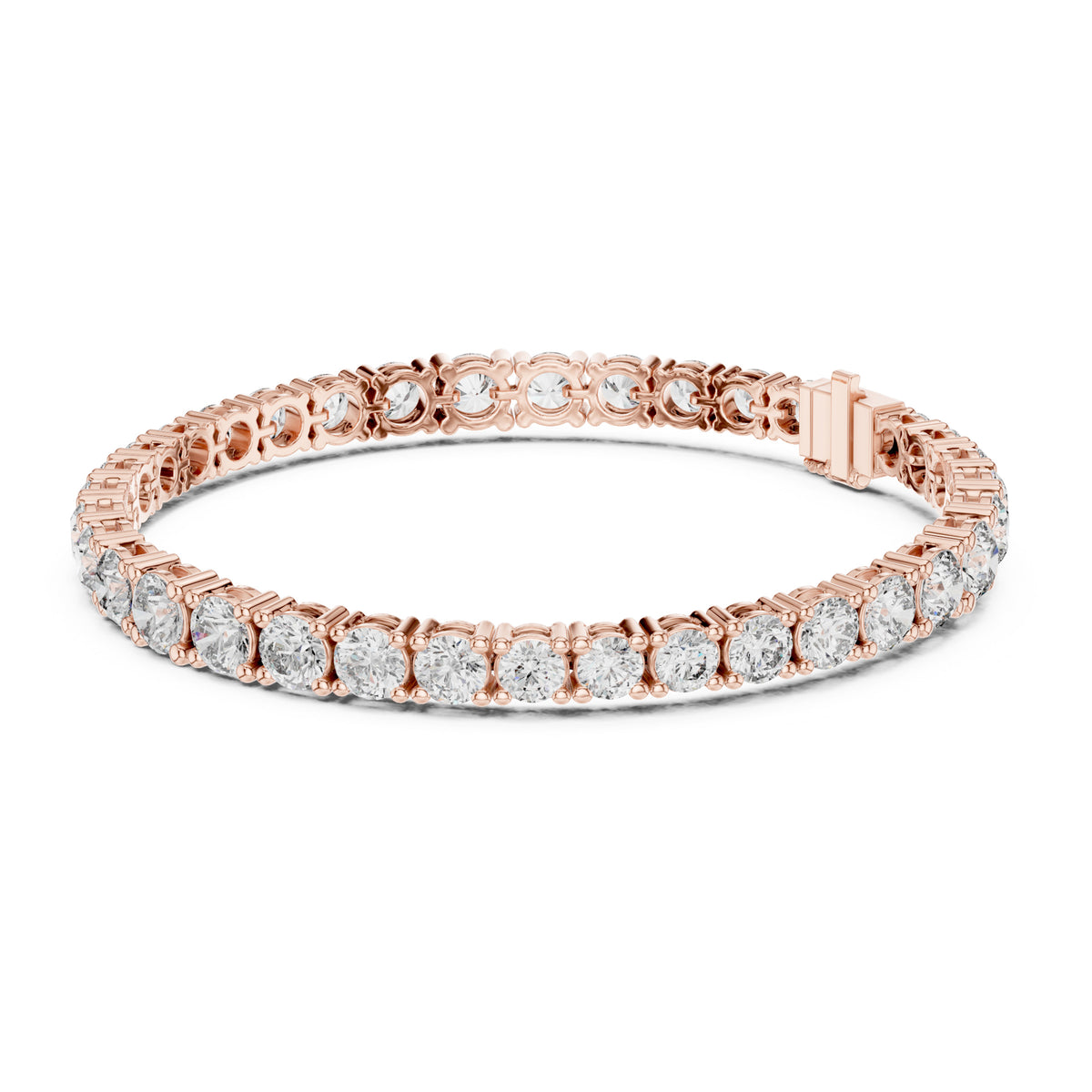 Aurora 12 Carat Round Lab Grown Diamond Claw Tennis Bracelet