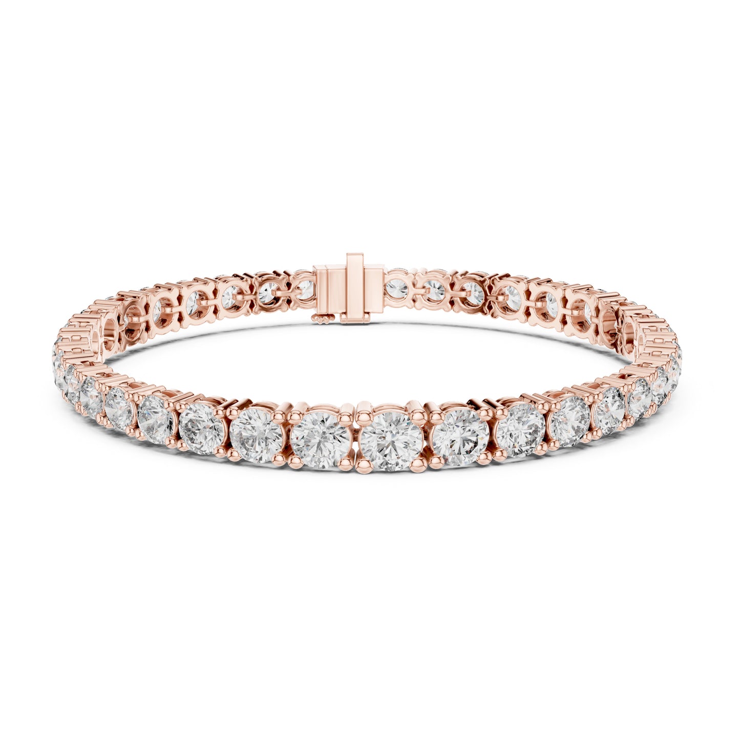 Aurora 12 Carat Round Lab Grown Diamond Claw Tennis Bracelet