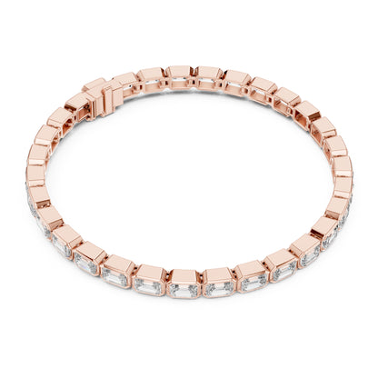 Isla 10 Carat Emerald Lab Grown Diamond Emerald Cut Tennis Bracelet